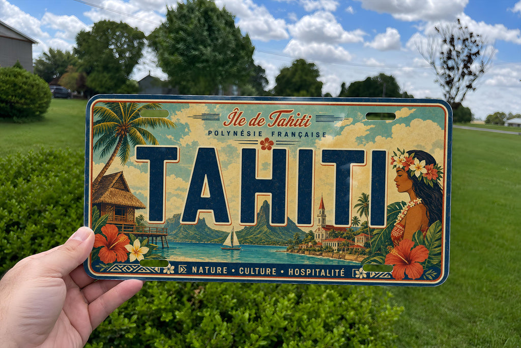 Tahiti Metal License Plate Sign, Tahiti Travel Poster License Plate, French Polynesia Souvenir Wall Decor, Island Vacation Gift — photo 3