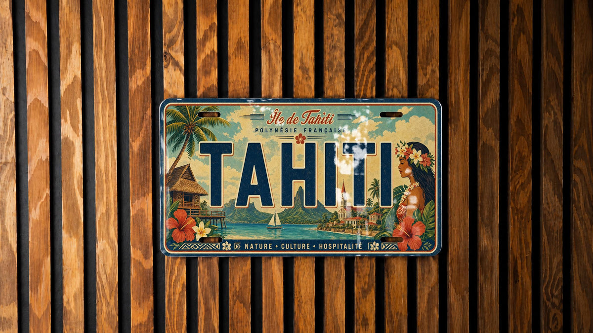 Tahiti Metal License Plate Sign, Tahiti Travel Poster License Plate, French Polynesia Souvenir Wall Decor, Island Vacation Gift — photo 4