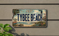 Tybee Beach Georgia Metal License Plate Sign Travel Poster Style Coastal Souvenir Decor Beach Town Road Trip Gift — photo 1