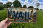 Vail Colorado Metal License Plate Sign, Vail Travel Poster Style Souvenir Decor, Mountain Ski Town Gift — photo 1