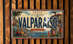 Valparaiso Metal License Plate Sign, Valparaiso Travel Poster License Plate, Valparaiso Souvenir Decor, Chile Coastal City Gift — photo 3