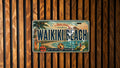 Waikiki Beach Hawaii Metal License Plate Sign, Travel Poster Souvenir, Honolulu Coastal Beach Scene Decor — photo 1