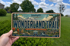 Wonderland Trail Metal License Plate Sign Travel Poster Style Mount Rainier Hiking Trail Souvenir Decor — photo 2