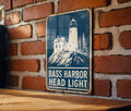 Bass Harbor Head Light Lighthouse Metal Sign Vintage Blueprint Style Maine Coastal Landmark Wall Decor — photo 1