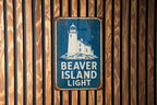 Beaver Island Light Lighthouse Metal Sign, Vintage Blueprint Style Coastal Lighthouse Wall Decor, Great Lakes Michigan Gift — photo 6