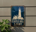 Castle Hill Light Lighthouse Metal Sign, Vintage Blueprint Style Coastal Rhode Island Nautical Wall Decor — photo 1