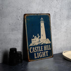 Castle Hill Light Lighthouse Metal Sign, Vintage Blueprint Style Coastal Rhode Island Nautical Wall Decor — photo 5