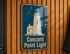 Concord Point Light Lighthouse Metal Sign, Vintage Blueprint Style Coastal Nautical Wall Decor, Maritime Beach House Gift — photo 2