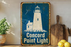 Concord Point Light Lighthouse Metal Sign, Vintage Blueprint Style Coastal Nautical Wall Decor, Maritime Beach House Gift — photo 5