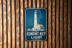 Egmont Key Light Lighthouse Metal Sign, Vintage Blueprint Coastal Florida Lighthouse Wall Decor, Nautical Beach House Sign — photo 6