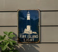 Fire Island Light Lighthouse Metal Sign, Vintage Blueprint Style Lighthouse Wall Decor, Coastal Nautical Beach House Sign — photo 1