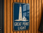Great Point Light Lighthouse Metal Sign, Vintage Blueprint Style Coastal Nautical Wall Decor, Maine Lighthouse Gift — photo 4