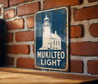 Mukilteo Lighthouse Metal Sign Vintage Blueprint Style Lighthouse Wall Decor Mukilteo Light Station Washington Coastal Gift — photo 2