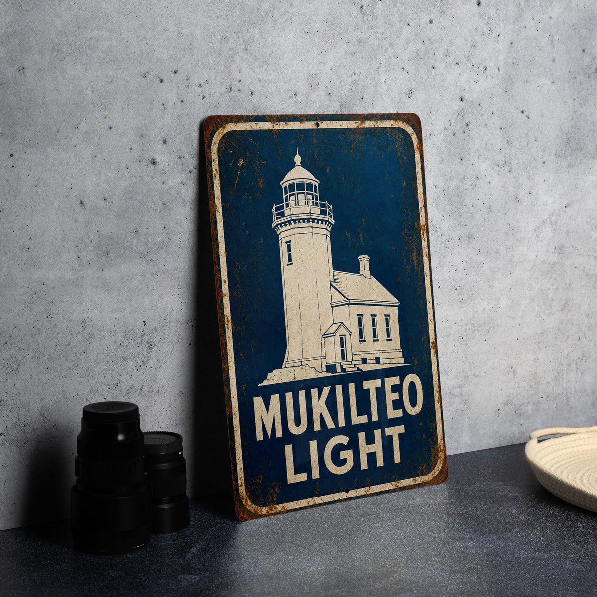 Mukilteo Lighthouse Metal Sign Vintage Blueprint Style Lighthouse Wall Decor Mukilteo Light Station Washington Coastal Gift — photo 5