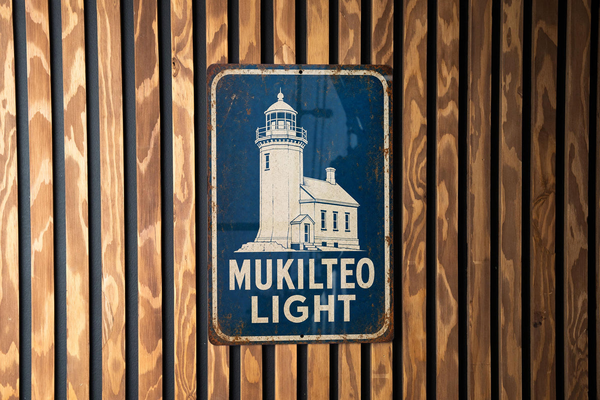 Mukilteo Lighthouse Metal Sign Vintage Blueprint Style Lighthouse Wall Decor Mukilteo Light Station Washington Coastal Gift — photo 6