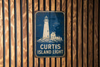 Curtis Island Light Lighthouse Metal Sign Vintage Blueprint Style Coastal Nautical Wall Decor Maritime Lighthouse Gift — photo 2
