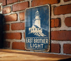 East Brother Light Lighthouse Metal Sign, Vintage Blueprint Style Nautical Coastal Lighthouse Wall Decor Gift — photo 4