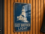 East Brother Light Lighthouse Metal Sign, Vintage Blueprint Style Nautical Coastal Lighthouse Wall Decor Gift — photo 5