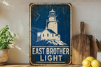 East Brother Light Lighthouse Metal Sign, Vintage Blueprint Style Nautical Coastal Lighthouse Wall Decor Gift — photo 6