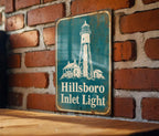 Hillsboro Inlet Light Lighthouse Metal Sign, Vintage Blueprint Style Coastal Nautical Wall Decor, Florida Lighthouse Sign — photo 2