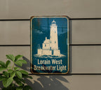 Lorain West Breakwater Light Lighthouse Metal Sign, Vintage Blueprint Style Lake Erie Coastal Landmark Wall Decor — photo 2