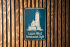 Lorain West Breakwater Light Lighthouse Metal Sign, Vintage Blueprint Style Lake Erie Coastal Landmark Wall Decor — photo 5