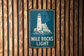Mile Rocks Light Lighthouse Metal Sign, Vintage Blueprint Style Coastal Lighthouse Decor, Nautical Wall Sign, Ocean Seaside Gift — photo 1