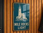 Mile Rocks Light Lighthouse Metal Sign, Vintage Blueprint Style Coastal Lighthouse Decor, Nautical Wall Sign, Ocean Seaside Gift — photo 6