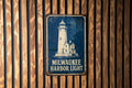 Milwaukee Harbor Lighthouse Metal Sign, Vintage Blueprint Style Lighthouse Wall Decor, Wisconsin Lake Michigan Coastal Gift — photo 1