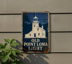Old Point Loma Lighthouse Metal Sign, Point Loma Light Station San Diego Nautical Coastal Decor, Vintage Blueprint Style Lighthouse Art Sign — photo 1