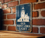 Old Point Loma Lighthouse Metal Sign, Point Loma Light Station San Diego Nautical Coastal Decor, Vintage Blueprint Style Lighthouse Art Sign — photo 3