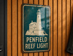 Penfield Reef Light Lighthouse Vintage Blueprint Metal Sign Coastal Nautical Decor Lake Erie Beacon Wall Plaque — photo 4