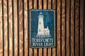 Tchefuncte River Light Lighthouse Metal Sign, Vintage Blueprint Lighthouse Wall Decor, Louisiana Coastal Nautical Sign — photo 1