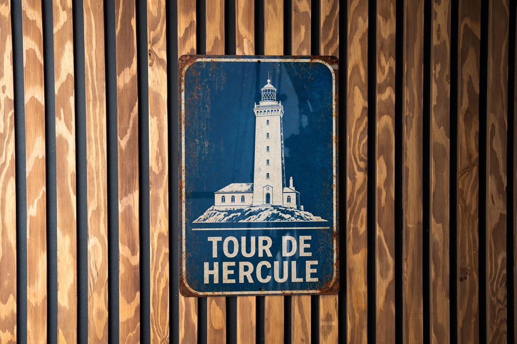 Tour de Hercule Lighthouse Metal Sign, Vintage Blueprint Lighthouse Wall Decor, Coastal Nautical Home Decor Sign — photo 5