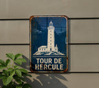 Tour de Hercule Lighthouse Metal Sign, Vintage Blueprint Lighthouse Wall Decor, Coastal Nautical Home Decor Sign — photo 6