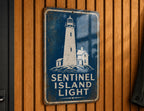 Sentinel Island Light Lighthouse Metal Sign, Vintage Blueprint Style Coastal Beacon Wall Decor, Nautical Maritime Gift — photo 4