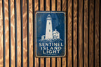 Sentinel Island Light Lighthouse Metal Sign, Vintage Blueprint Style Coastal Beacon Wall Decor, Nautical Maritime Gift — photo 6