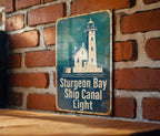 Sturgeon Bay Ship Canal Light Lighthouse Metal Sign Vintage Blueprint Style Coastal Wisconsin Nautical Decor Gift — photo 5