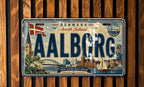 Aalborg Denmark Retro Style License Plate Sign Souvenir Auto Tag Wall Decor Gift — photo 1