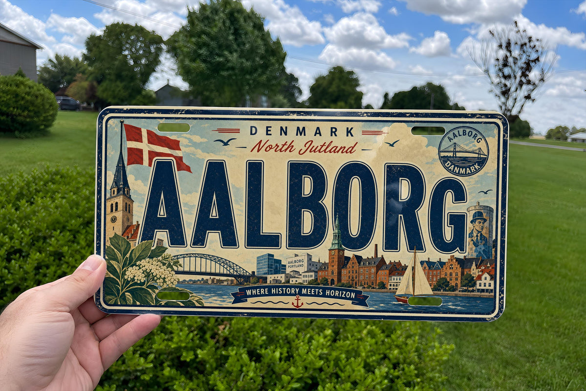 Aalborg Denmark Retro Style License Plate Sign Souvenir Auto Tag Wall Decor Gift — photo 3