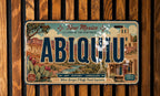 Abiquiu New Mexico Retro Style License Plate Souvenir Tag Southwestern Desert Town Travel Gift Decor — photo 2
