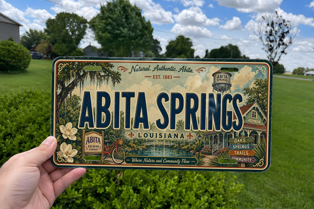 Abita Springs Retro Style License Plate, Louisiana Souvenir Tag, Abita Springs LA Town Sign Plate, Gift for Travelers — photo 4