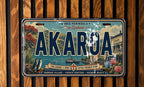 Akaroa Retro Style License Plate, New Zealand Souvenir Car Tag, Akaroa Town Sign Plate, Kiwi Travel Gift — photo 2