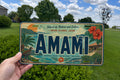 Amami Retro Style License Plate Souvenir Tag, Amami Island Japan Travel Gift, Car Plate Decor, Personalized Name Plate — photo 1