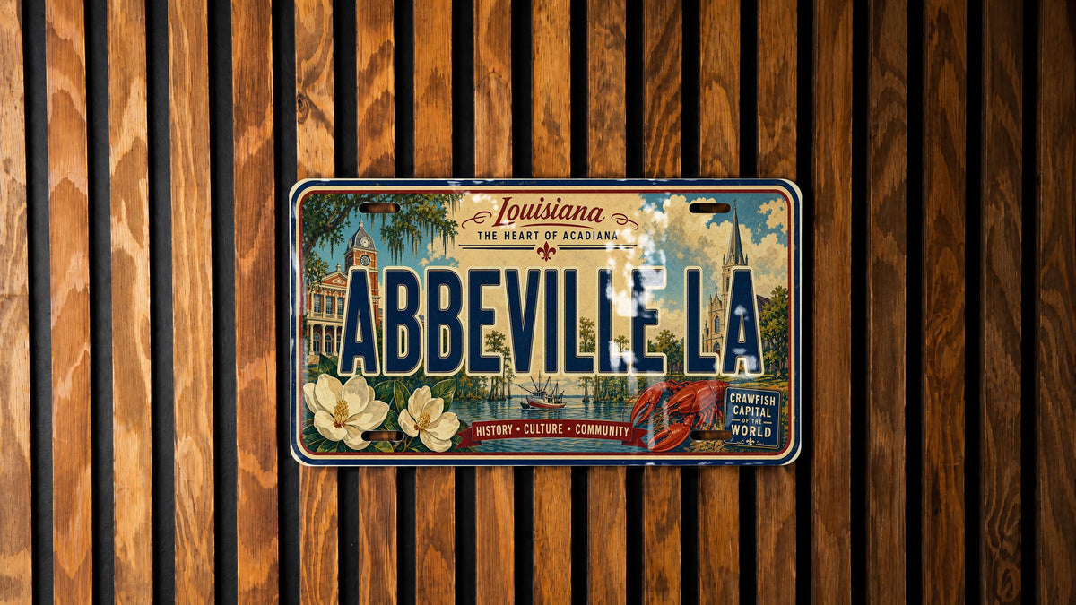 Abbeville LA Retro Style License Plate Souvenir Tag Louisiana Travel Gift Auto Decor Abbeville Louisiana Plate Sign — photo 1