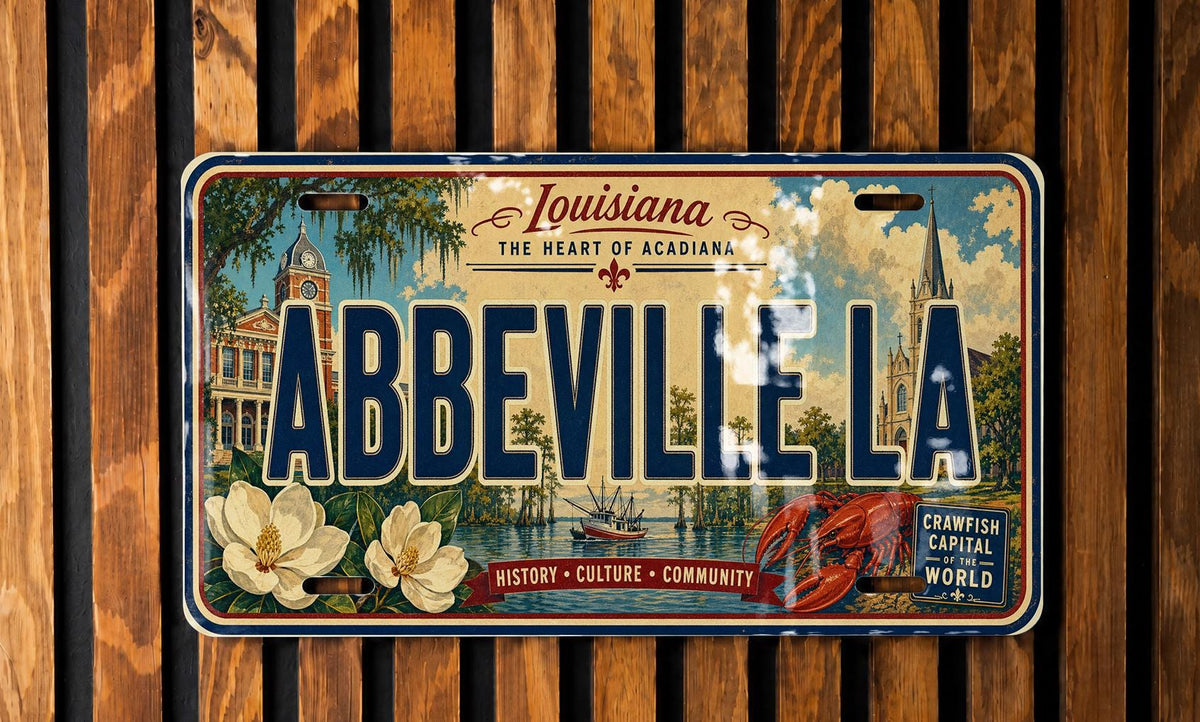 Abbeville LA Retro Style License Plate Souvenir Tag Louisiana Travel Gift Auto Decor Abbeville Louisiana Plate Sign — photo 3