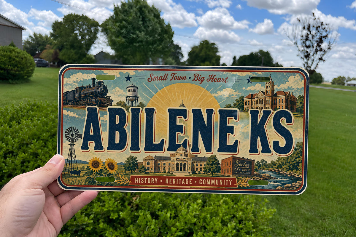 Abilene KS Retro License Plate, Kansas Souvenir Auto Tag, Abilene Kansas Travel Gift, Vintage-Inspired Car Plate Decor — photo 2