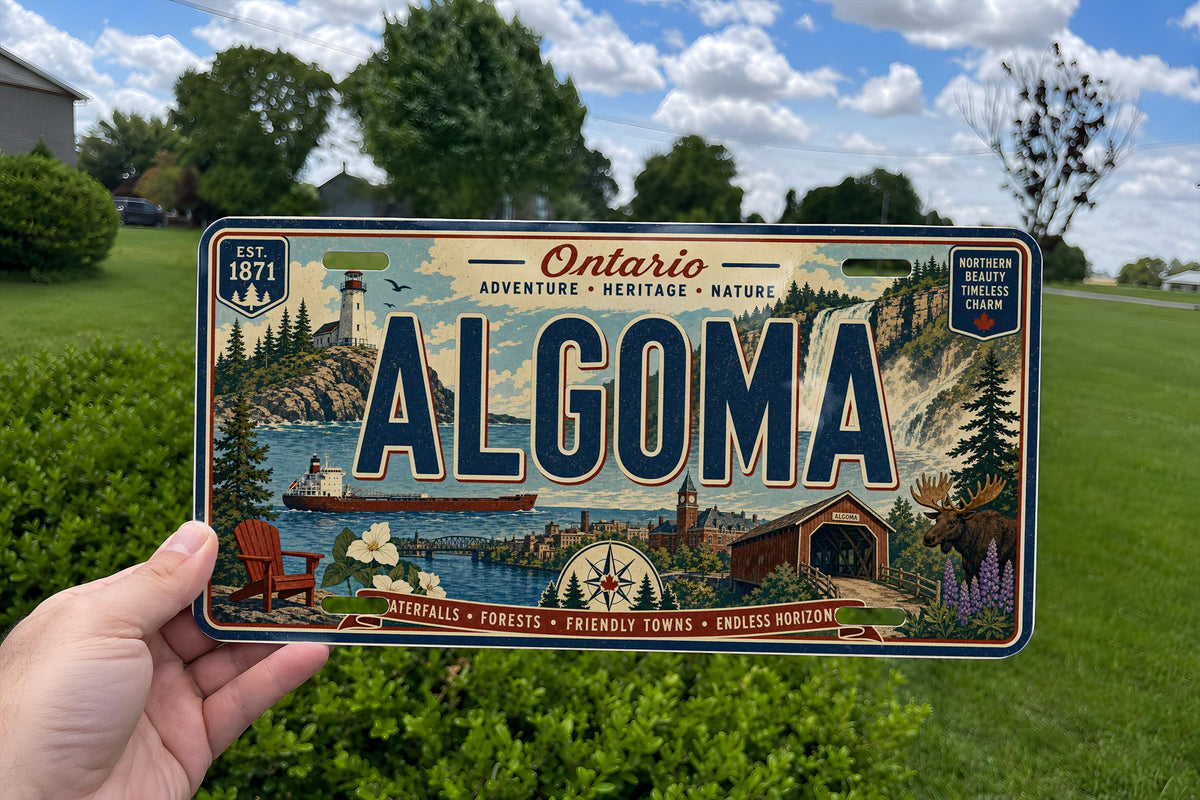 Algoma Retro Style License Plate, Algoma City Souvenir Auto Tag, Wisconsin Travel Plate, Vintage-Inspired Car Plate Decor — photo 1