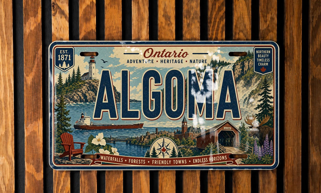 Algoma Retro Style License Plate, Algoma City Souvenir Auto Tag, Wisconsin Travel Plate, Vintage-Inspired Car Plate Decor — photo 2