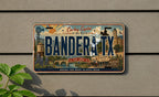 Bandera TX Retro Style License Plate, Bandera Texas Souvenir Car Tag, Hill Country Travel Theme Auto Plate — photo 1